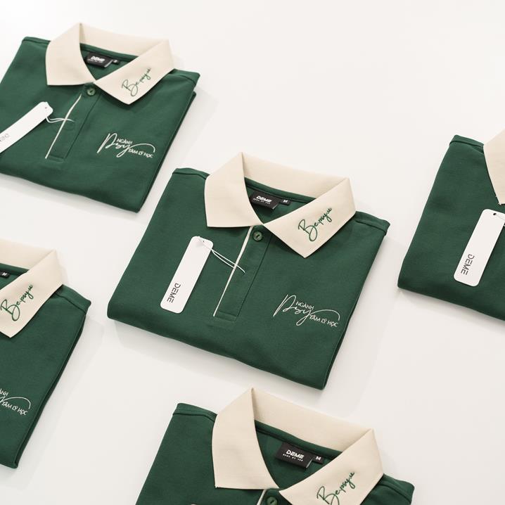Đồng phục Áo polo phối cổ Rayon màu Xanh ve chai phối be