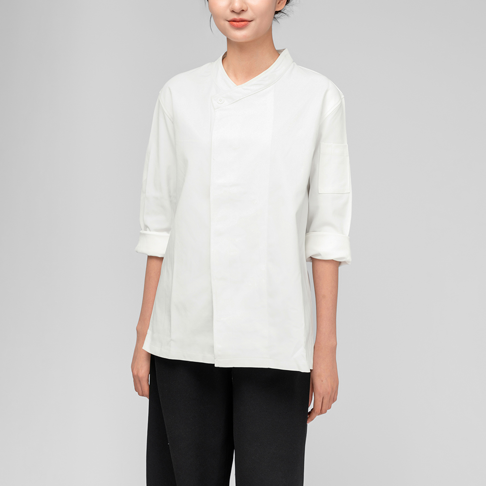 Đồng phục áo bếp Solid Twill Proka Lite màu Trắng Đồng phục áo bếp Solid Twill Proka Lite màu Trắng