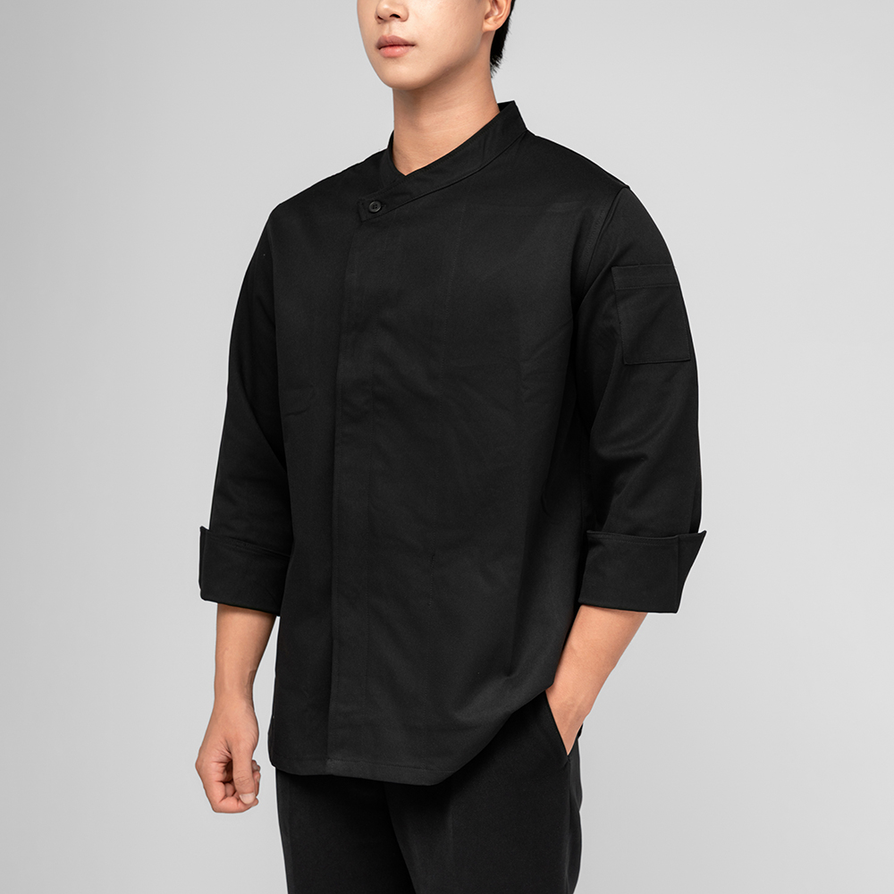 Đồng phục áo bếp Solid Twill Proka Lite màu Đen Đồng phục áo bếp Solid Twill Proka Lite màu Đen