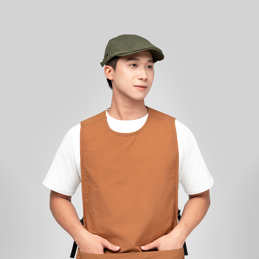 Đồng phục mũ Beret Textlite Freesize màu Xanh rêu