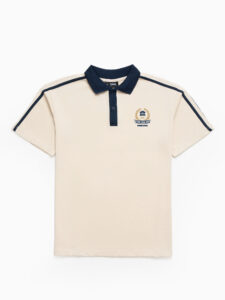 Đồng phục lớp Áo polo De-nova màu Be phối cổ xanh đen
