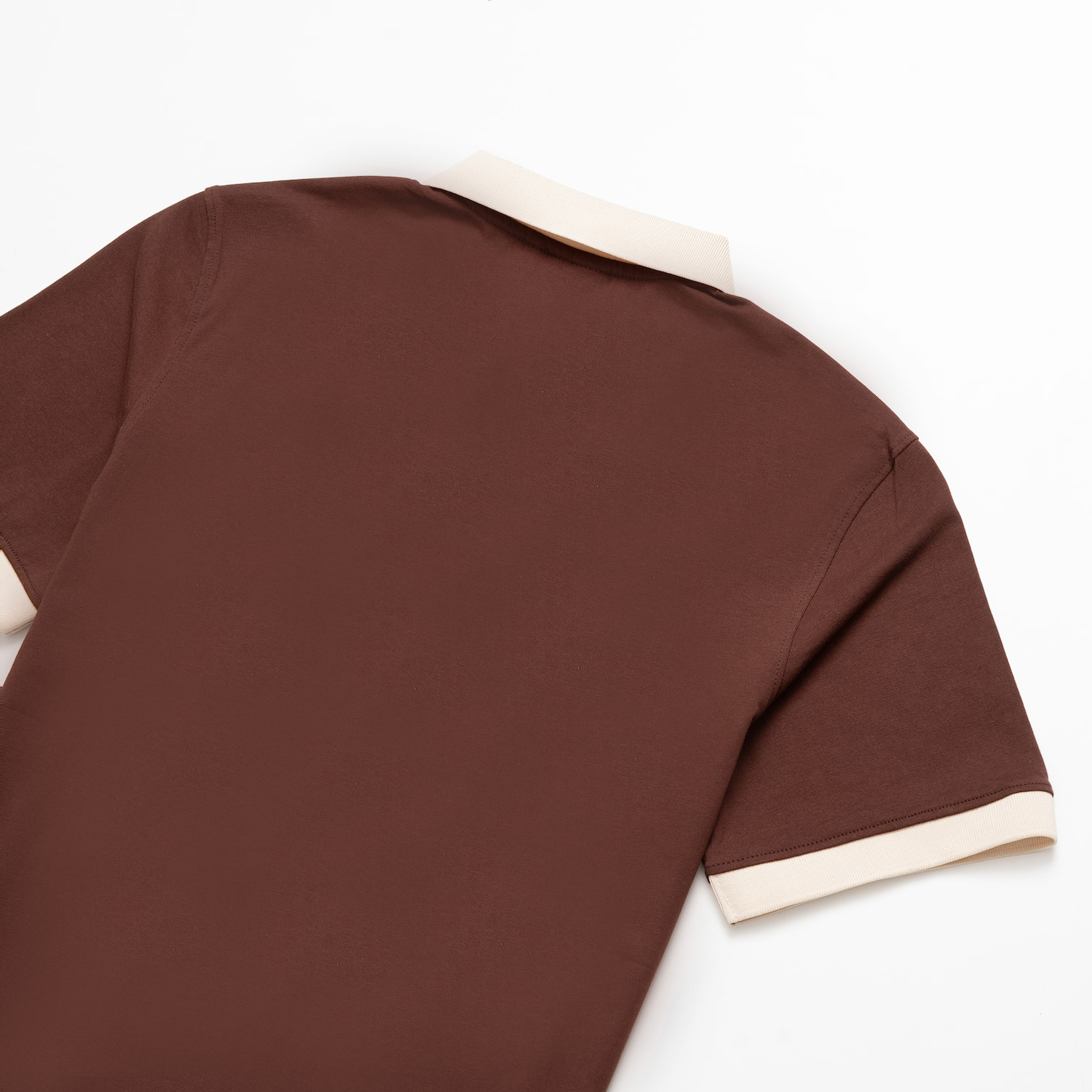 Đồng phục lớp Áo polo Cotton Pimax màu Nâu phối cổ và bo tay be