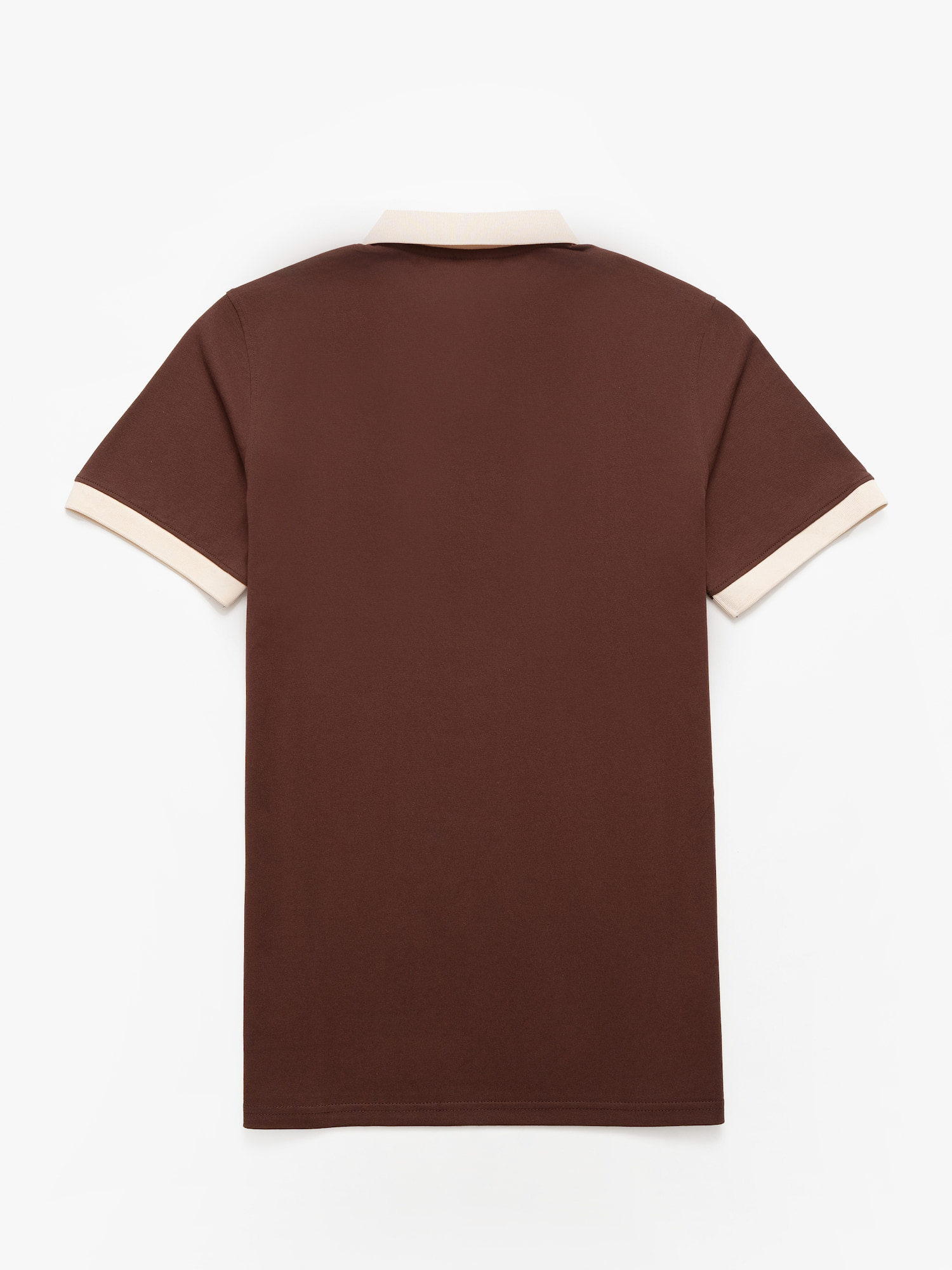 Đồng phục lớp Áo polo Cotton Pimax màu Nâu phối cổ và bo tay be