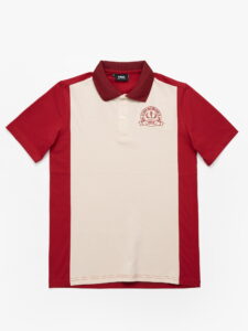 Đồng phục lớp Áo polo De-nova màu Đỏ đô phối ngực be