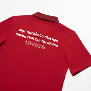 Đồng phục lớp Áo polo De-nova màu Đỏ đô phối ngực be