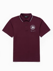 Đồng phục lớp Áo polo De-nova màu Tím nho cổ viền trắng