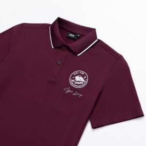 Đồng phục lớp Áo polo De-nova màu Tím nho cổ viền trắng