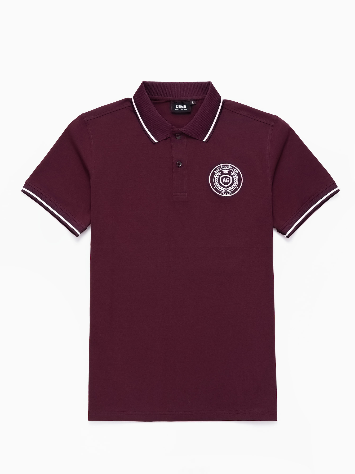 Đồng phục lớp Áo polo De-nova màu Tím nho phối viền trắng