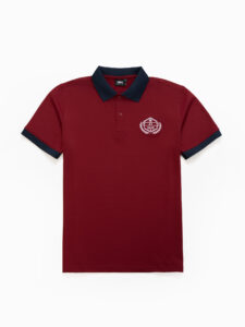 Đồng phục lớp Áo polo De-nova màu Đỏ đô phối xanh đen