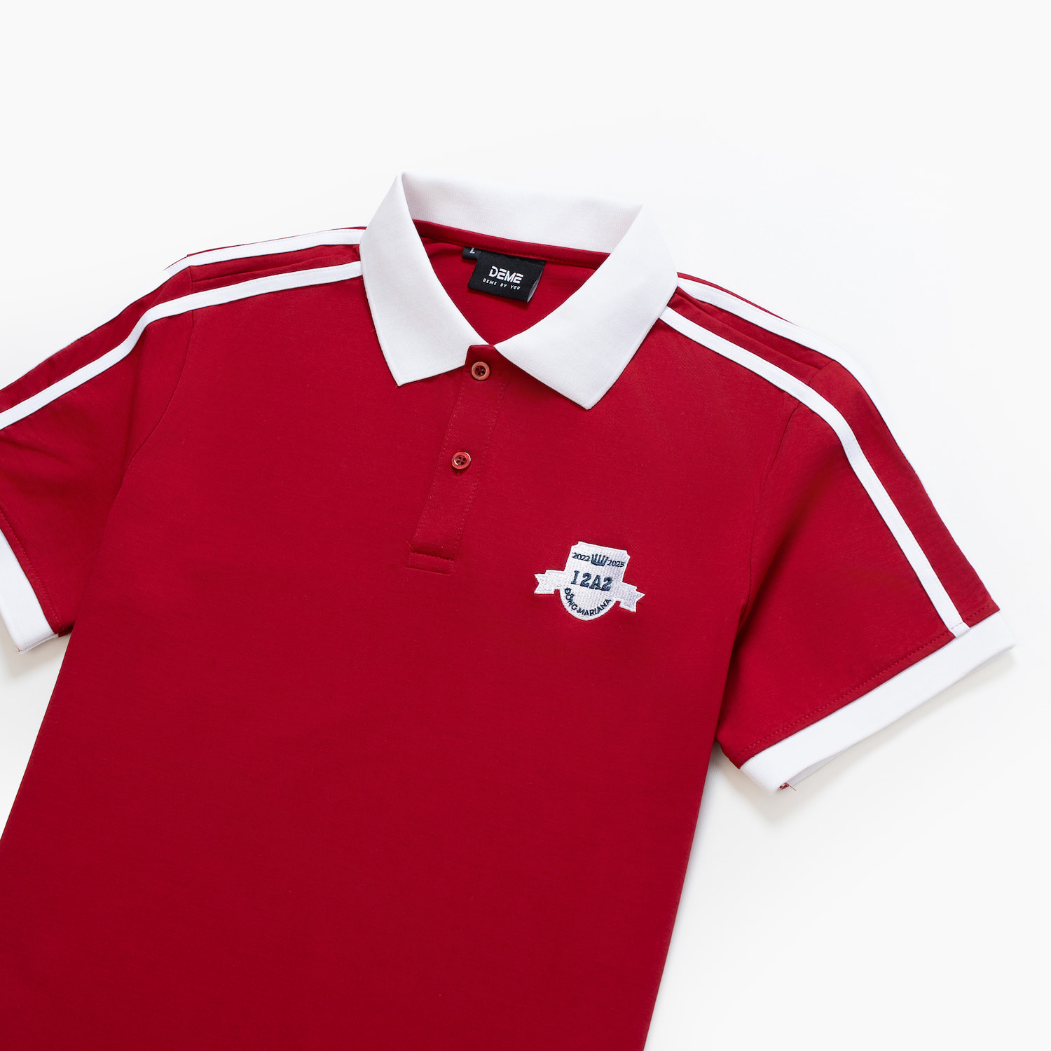 Đồng phục lớp Áo polo De-nova màu Đỏ đô phối trắng