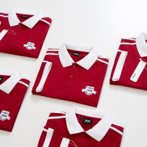 Đồng phục lớp Áo polo De-nova màu Đỏ đô phối trắng