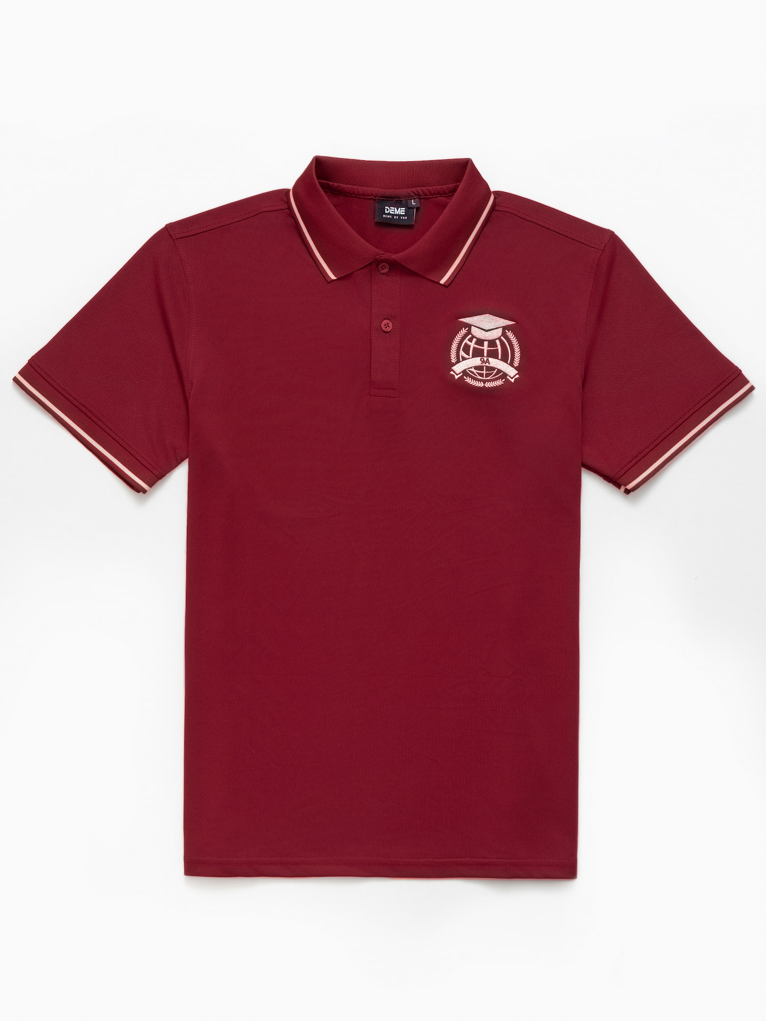 Đồng phục lớp Áo polo De-nova màu Đỏ đô phối viền trắng