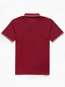 Đồng phục lớp Áo polo De-nova màu Đỏ đô phối viền trắng