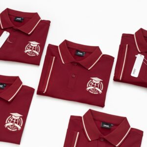 Đồng phục lớp Áo polo De-nova màu Đỏ đô phối viền trắng