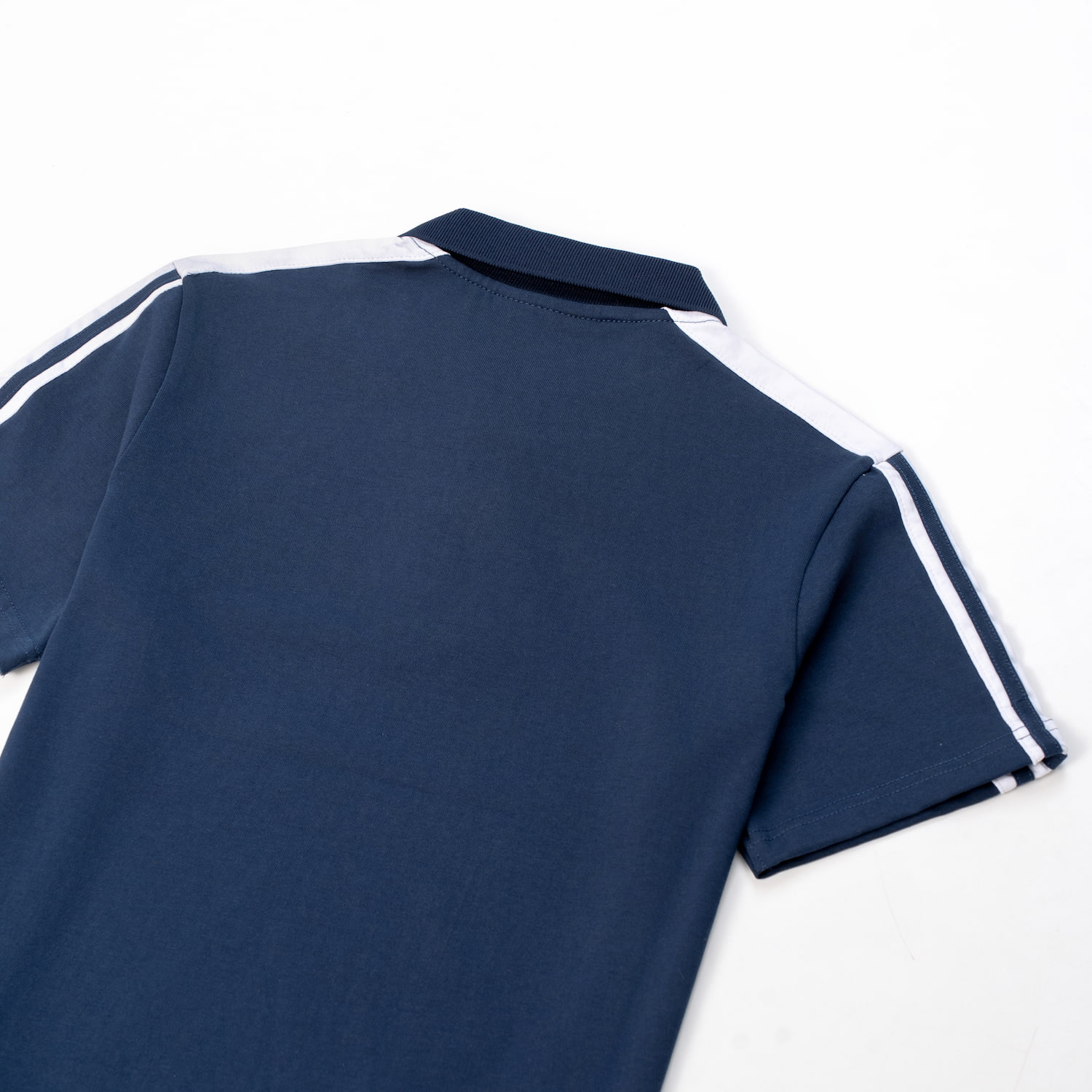 Đồng phục lớp Áo polo De-nova màu Xanh than phối vai sọc trắng