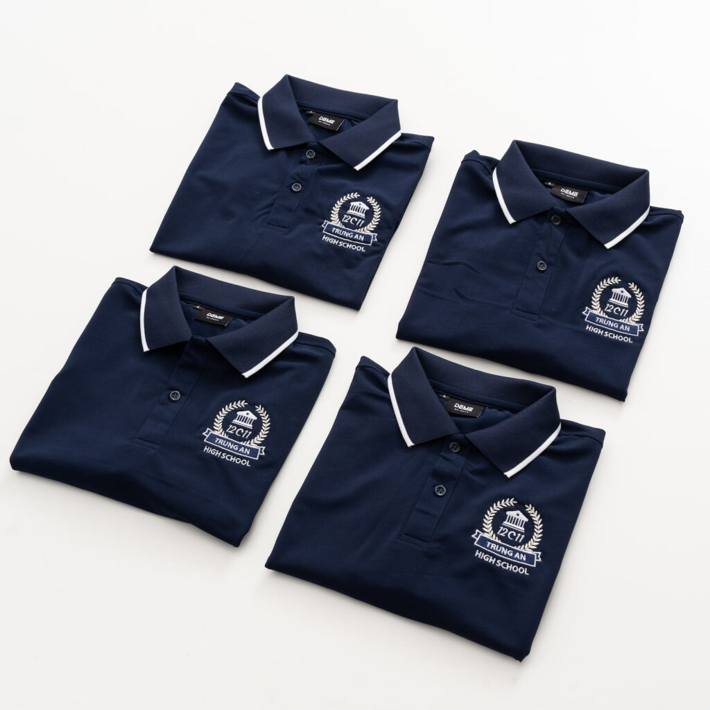 Đồng phục lớp Áo polo De-nova màu Xanh đen phối viền trắng