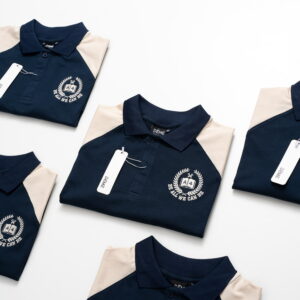 Đồng phục lớp Áo polo De-nova màu Xanh than phối tay be