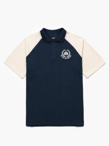 Đồng phục lớp Áo polo De-nova màu Xanh than phối tay be
