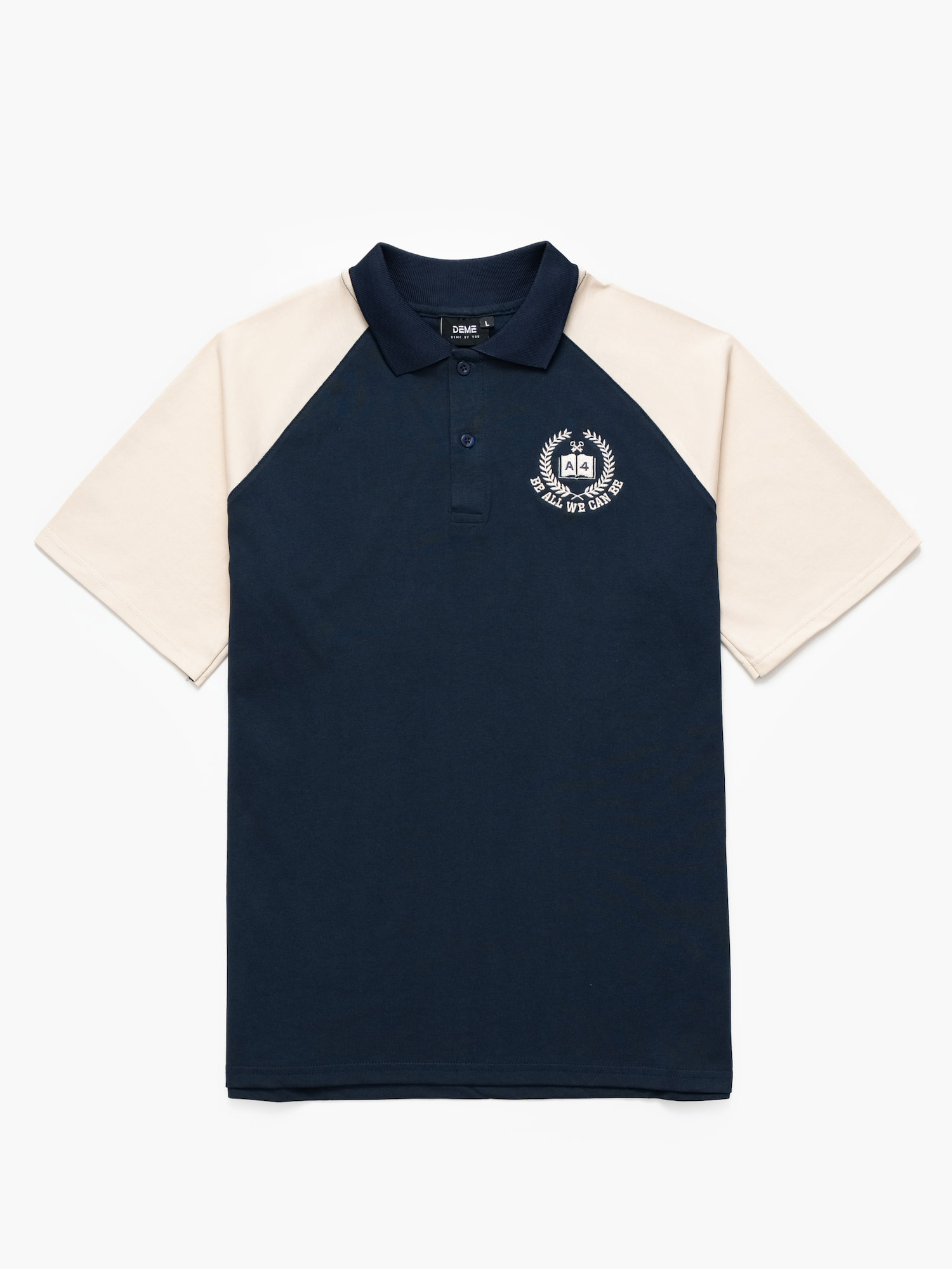 Đồng phục lớp Áo polo De-nova màu Xanh than phối tay be