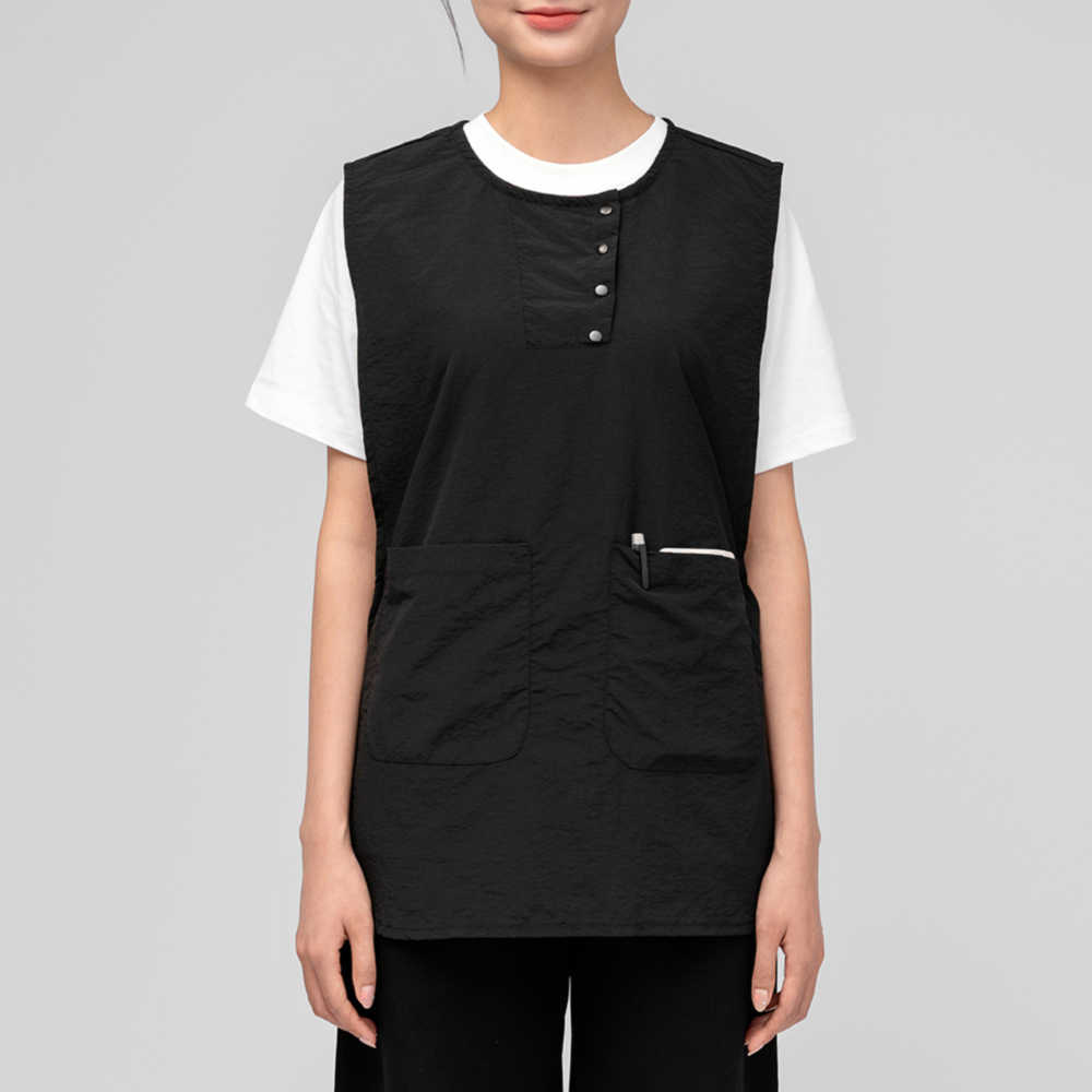 Đồng phục tạp dề chống nước Snapfit Workwear Cúc gài linh hoạt màu Đen