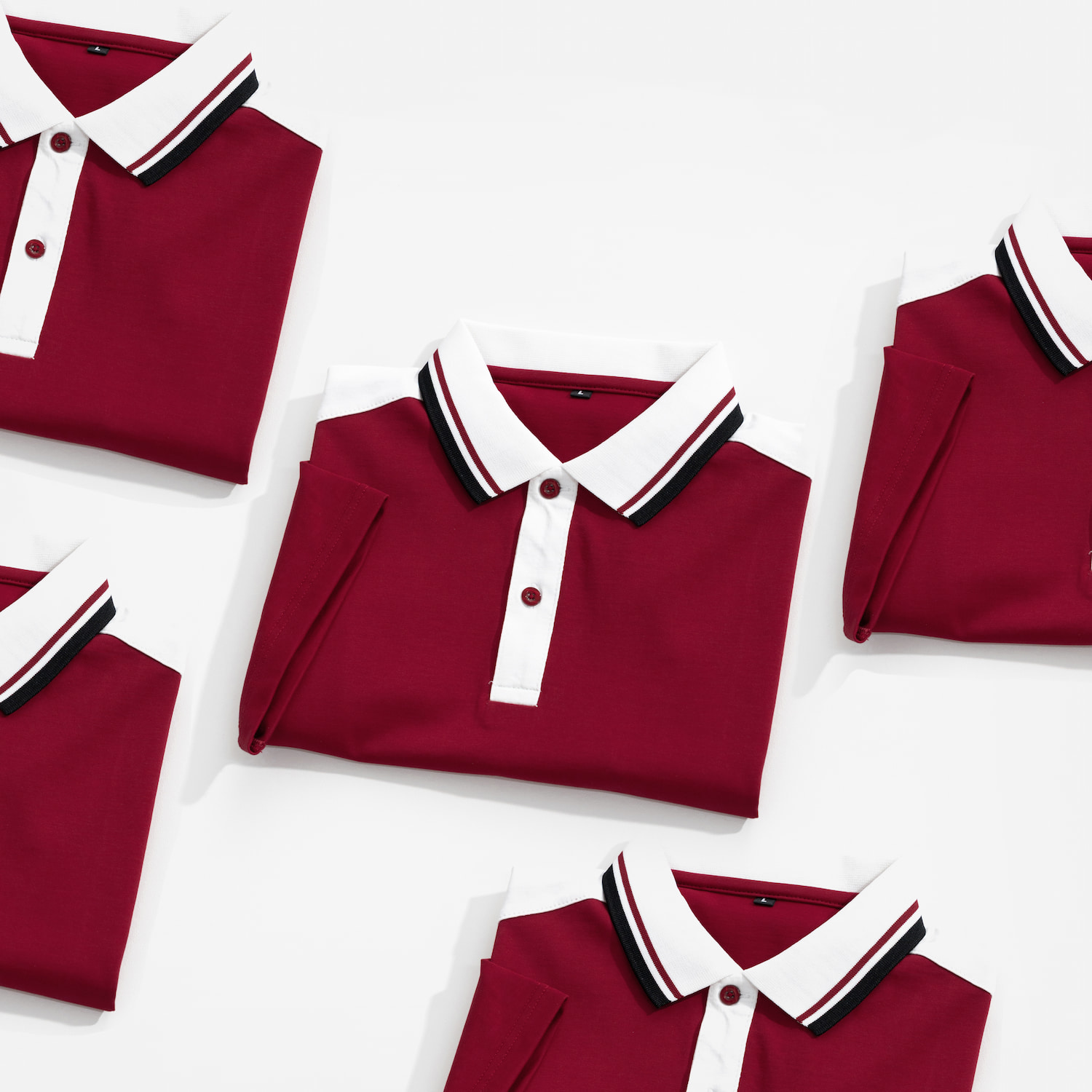 Đồng phục lớp Áo polo màu Đỏ phối cổ và chi tiết vai trắng