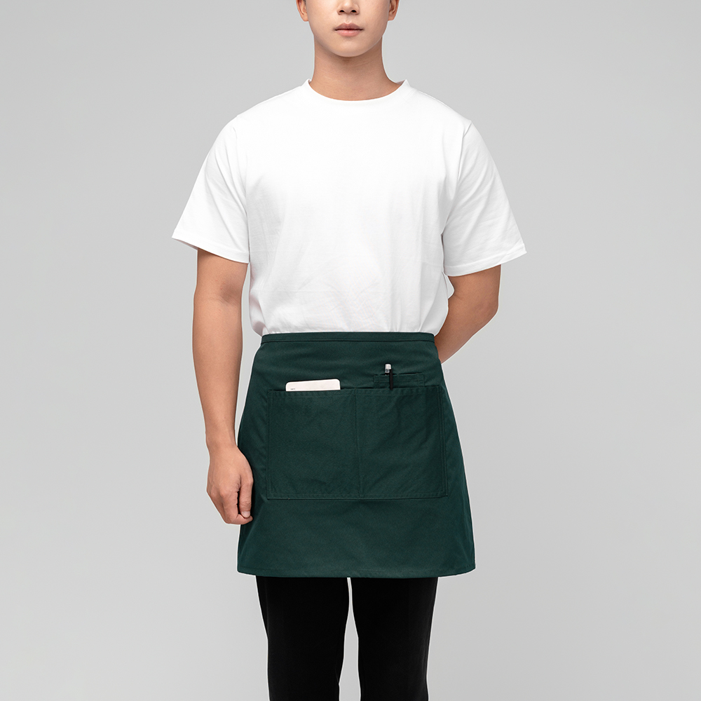 Đồng phục tạp dề ngắn thắt eo Kaki màu Xanh ve chai