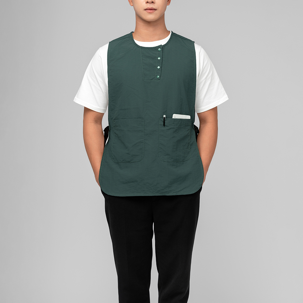 Đồng phục tạp dề chống nước Snapfit Workwear Cúc gài linh hoạt màu Xanh Forest
