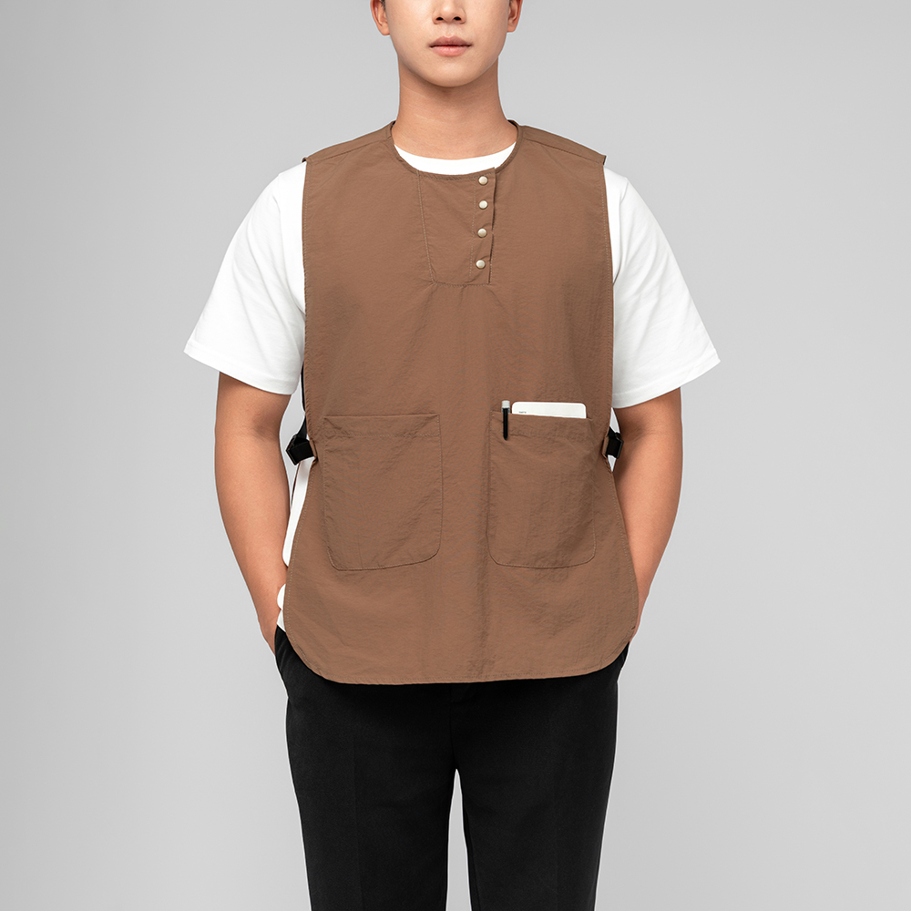 Đồng phục tạp dề chống nước Snapfit Workwear Cúc gài linh hoạt màu Nâu Latte