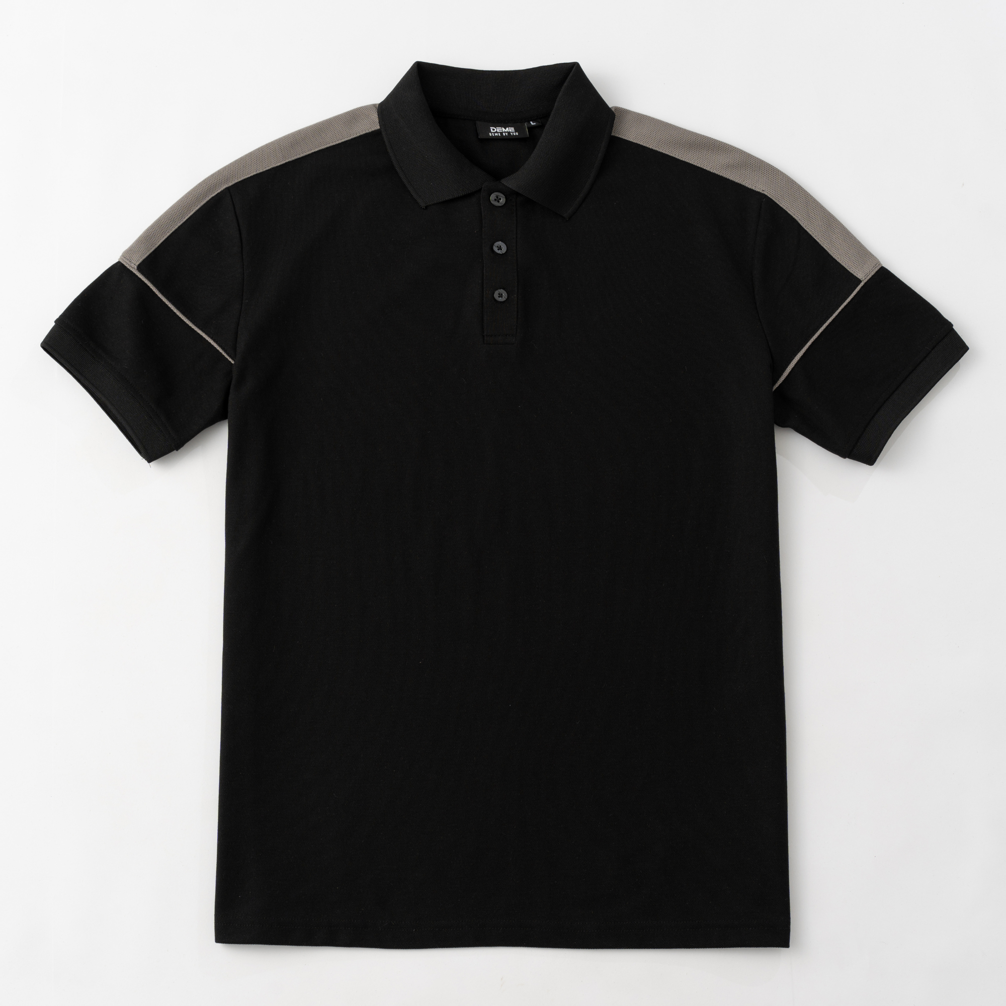 Đồng phục Áo polo Rayon màu Đen phối xám